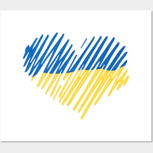 Ukraine heart Posters and Art